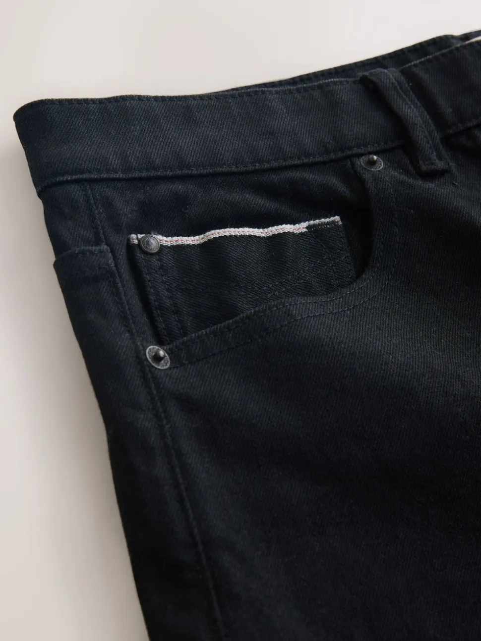 Black Regular Tapered Fit Signature Selvedge Denim Jeans