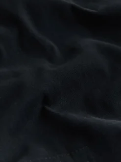 Black Regular Tapered Fit Cotton Stretch Cargo Trousers