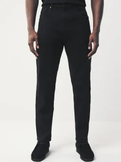 Black Regular Tapered Fit Motionflex Jeans