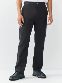 Black Regular Tapered Fit Stretch Chinos Trousers