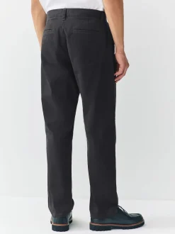 Black Regular Tapered Fit Stretch Chinos Trousers