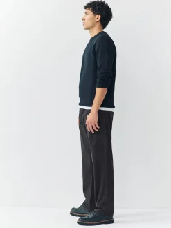 Black Regular Tapered Fit Stretch Chinos Trousers