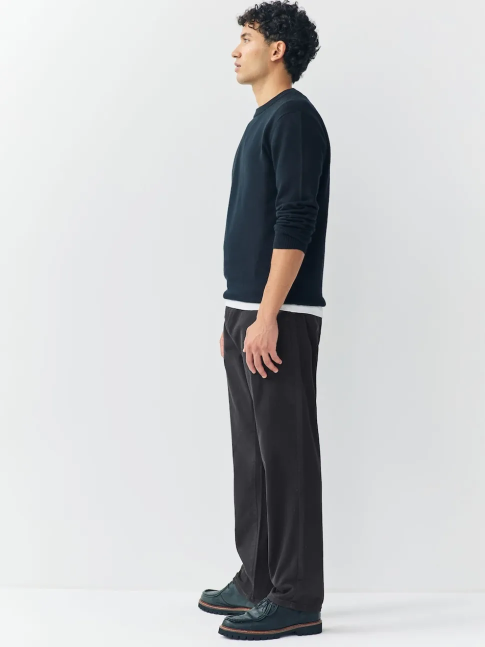 Black Regular Tapered Fit Stretch Chinos Trousers