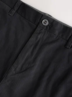 Black Regular Tapered Fit Stretch Chinos Trousers