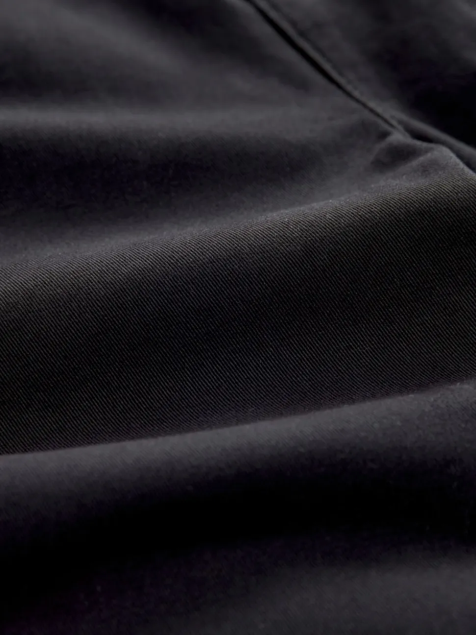 Black Regular Tapered Fit Single Pleated Stretch Chinos Trousers