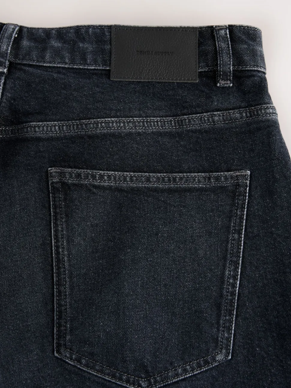 Black Regular Tapered Fit Vintage Wash Denim Jeans