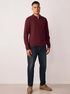 Black Regular Tapered Fit Vintage Wash Denim Jeans