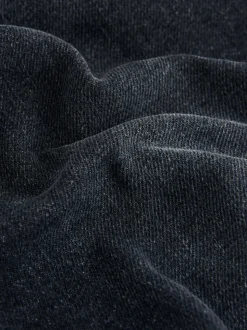 Black Regular Tapered Fit Vintage Wash Denim Jeans