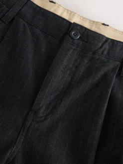 Black Relax Tapered Fit Twin Pleat Heritage Cotton Rich Trousers