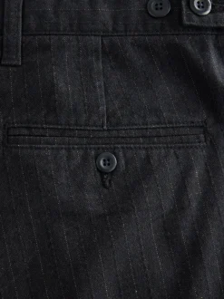 Black Relax Tapered Fit Twin Pleat Heritage Cotton Rich Trousers