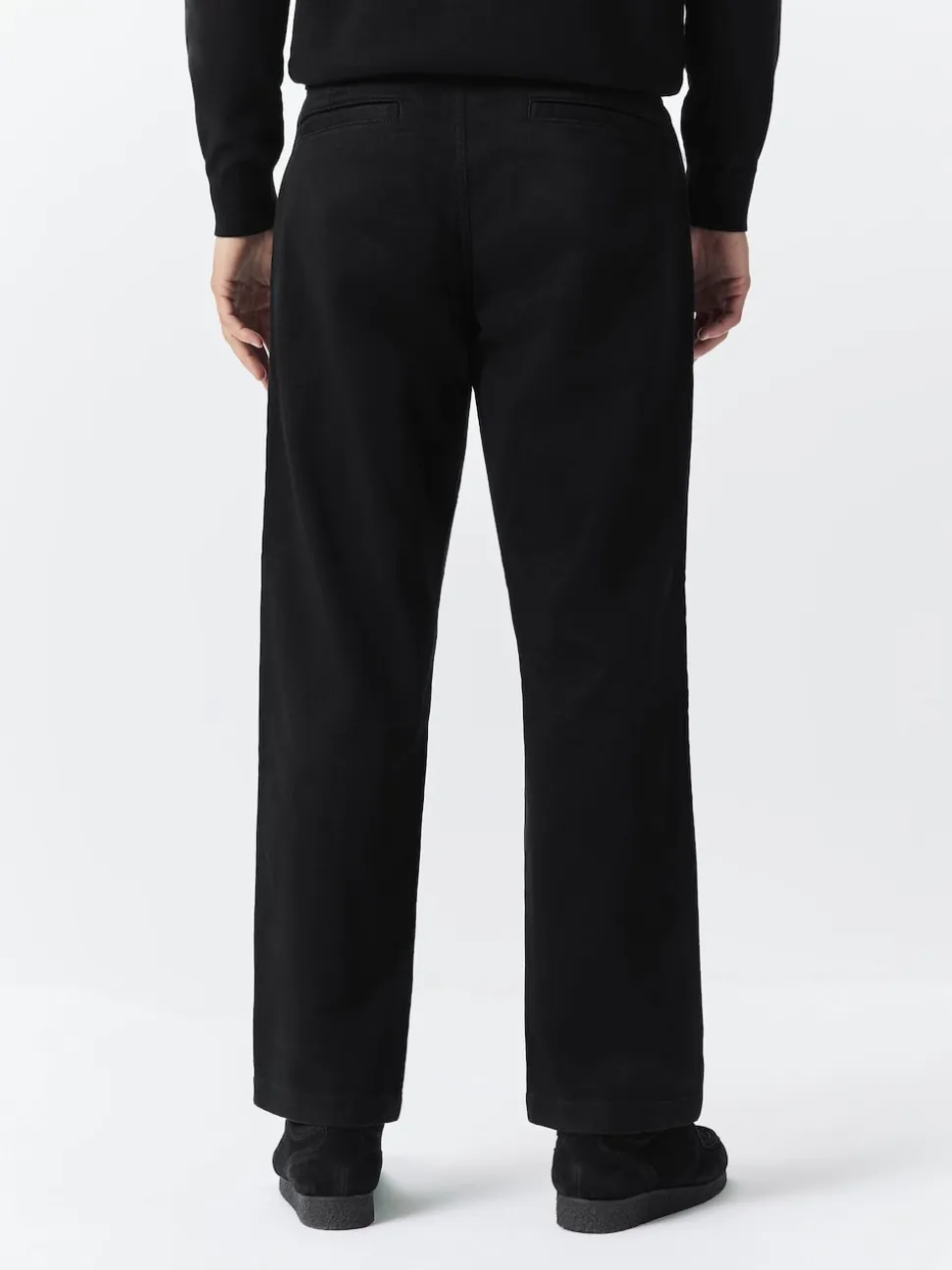 Black Relaxed Fit Authentic Cotton Rich Stretch Trousers