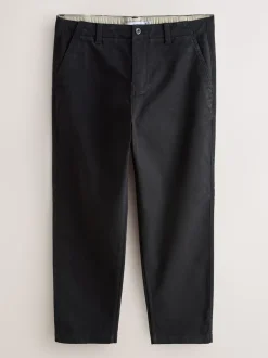 Black Relaxed Fit Authentic Cotton Rich Stretch Trousers