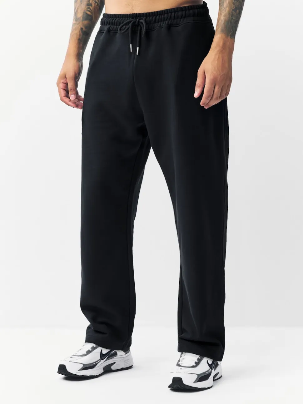 Black Relaxed Fit Brushback Heavyweight Joggers