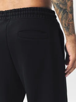 Black Relaxed Fit Brushback Heavyweight Joggers
