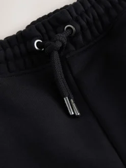 Black Relaxed Fit Brushback Heavyweight Joggers