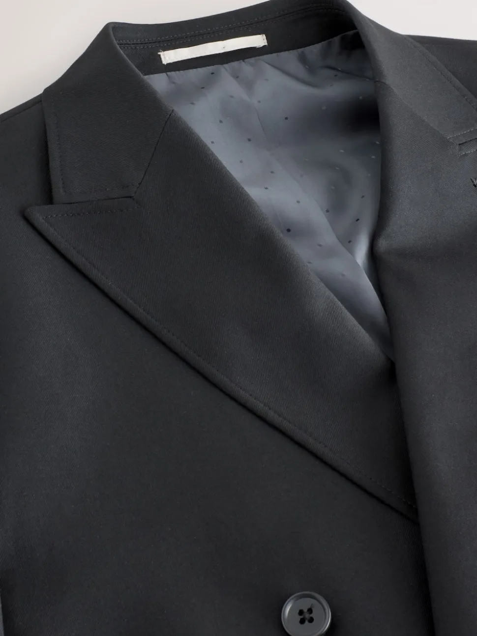 Black Relaxed Fit Double Breasted Tuxedo Suit Jacket
