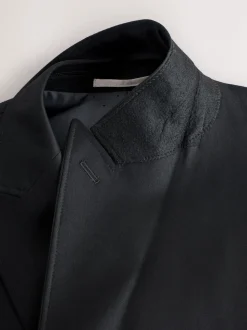 Black Relaxed Fit Double Breasted Tuxedo Suit Jacket