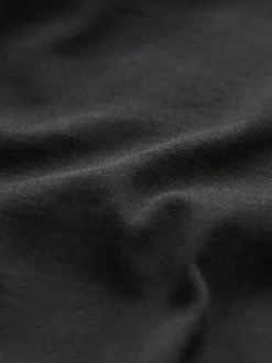 Black Relaxed Fit Essential Crew Neck Cotton T-Shirt