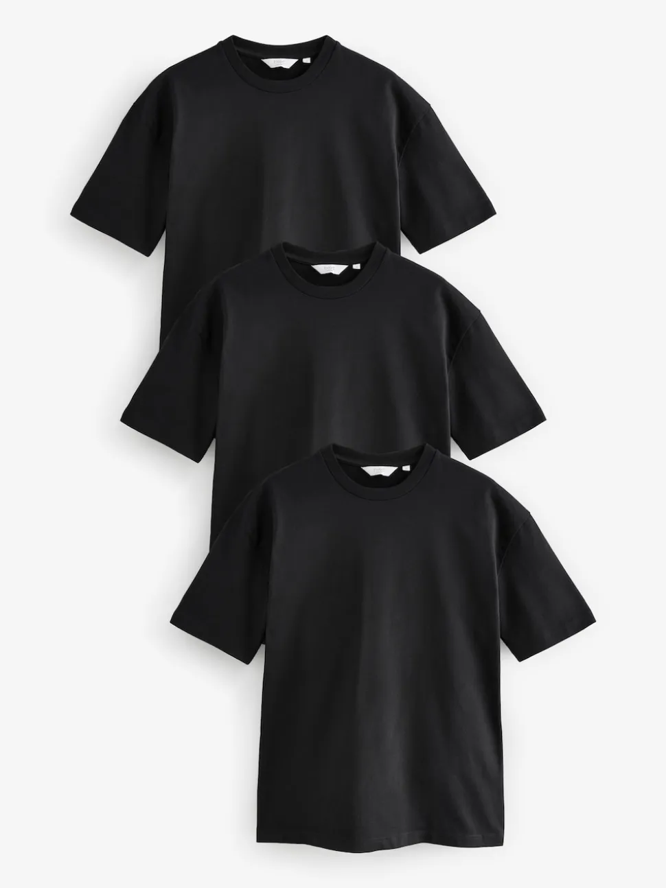 Black Relaxed Fit Heavyweight T-Shirts 3 Pack