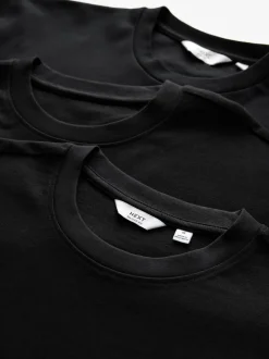 Black Relaxed Fit Heavyweight T-Shirts 3 Pack