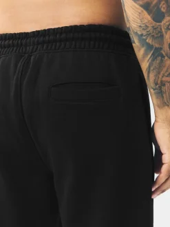Black Relaxed Fit Slim Fit Brushback Heavyweight Joggers