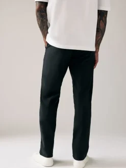 Black Relaxed Fit Stretch Chinos Trousers