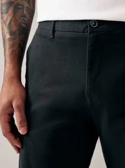 Black Relaxed Fit Stretch Chinos Trousers