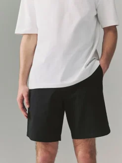 Black Relaxed Fit Stretch Chinos Shorts