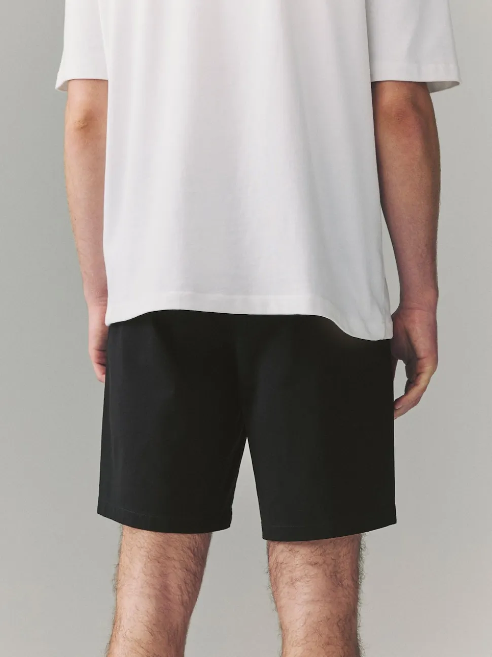 Black Relaxed Fit Stretch Chinos Shorts