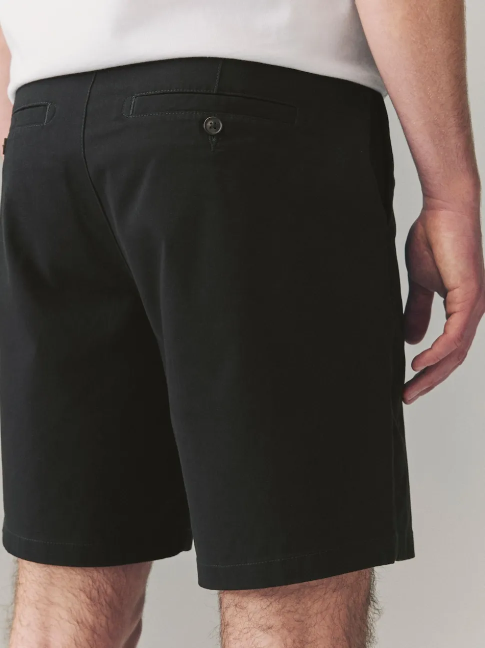 Black Relaxed Fit Stretch Chinos Shorts