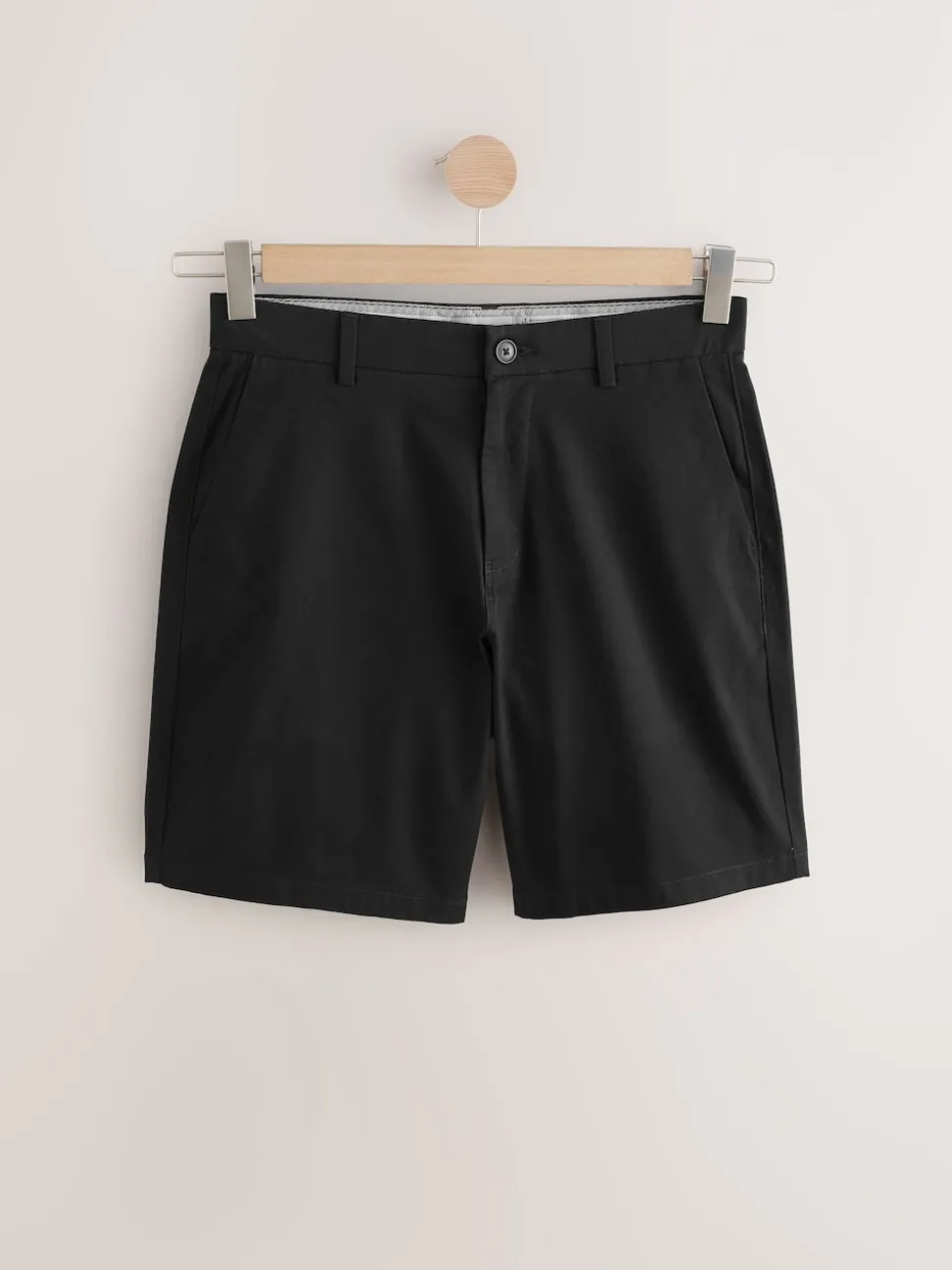 Black Relaxed Fit Stretch Chinos Shorts