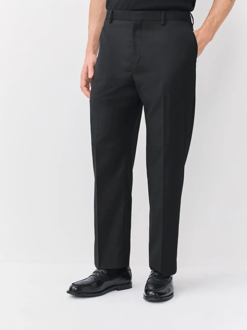 Black Relaxed Fit Tuxedo Trousers