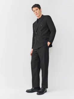 Black Relaxed Fit Tuxedo Trousers