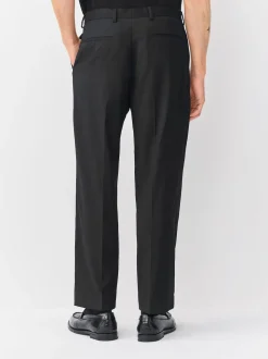 Black Relaxed Fit Tuxedo Trousers