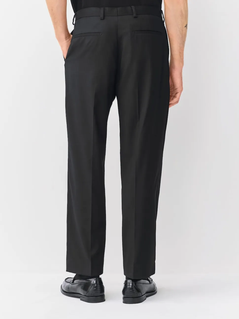 Black Relaxed Fit Tuxedo Trousers