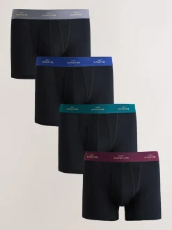 Black Rich Colour Waistband 4 pack Signature A-Fronts Boxers