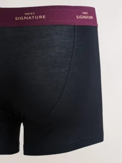 Black Rich Colour Waistband 4 pack Signature A-Fronts Boxers