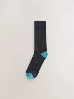Black Rich Heel Cushioned Sole Comfort Socks