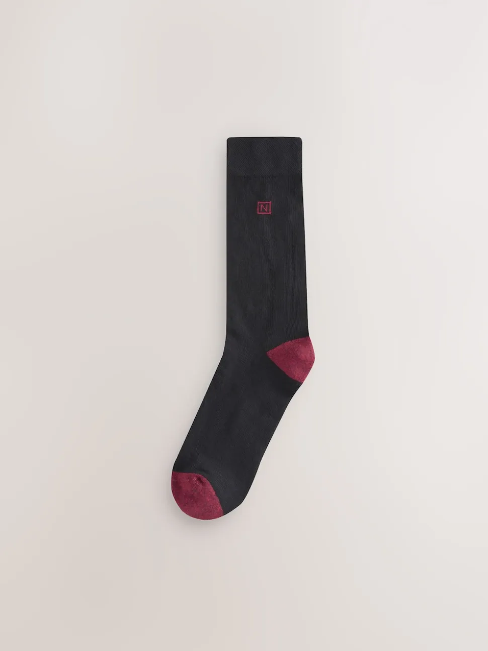 Black Rich Heel Cushioned Sole Comfort Socks