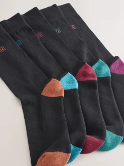 Black Rich Heel Cushioned Sole Comfort Socks