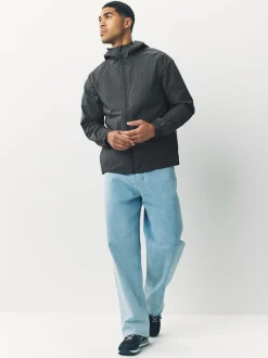 Black Ripstop DryTech Lightweight Waterproof Packable Jacket