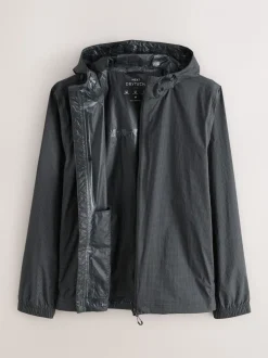 Black Ripstop DryTech Lightweight Waterproof Packable Jacket