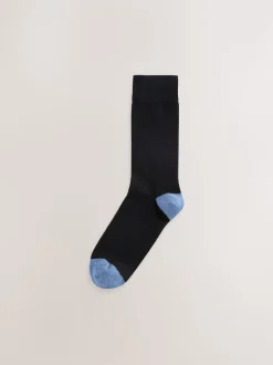 Black Rugby Stripe 7 Pack Cotton Rich Socks