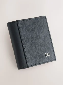 Black Saffiano Leather Swirly N Bifold Wallet