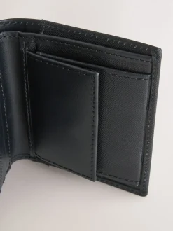 Black Saffiano Leather Swirly N Bifold Wallet