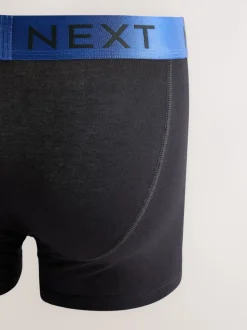 Black Shiny Colour Waistbands 10 pack Cotton Rich Blend Hipsters Boxers