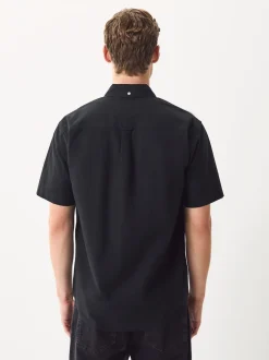 Black Short Sleeve Oxford Shirt