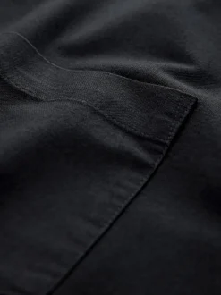 Black Short Sleeve Oxford Shirt