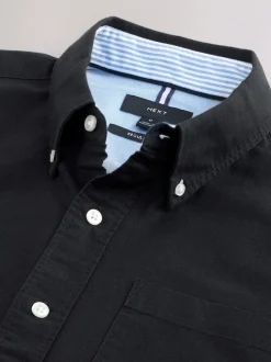 Black Short Sleeve Oxford Shirt