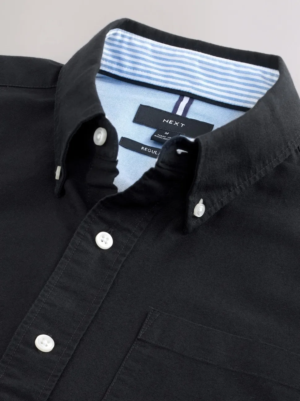Black Short Sleeve Oxford Shirt